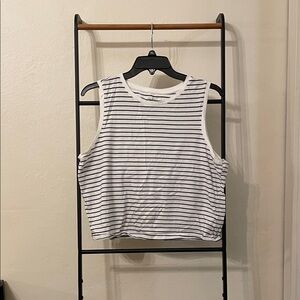 Striped Sleeveless Top - Black and White